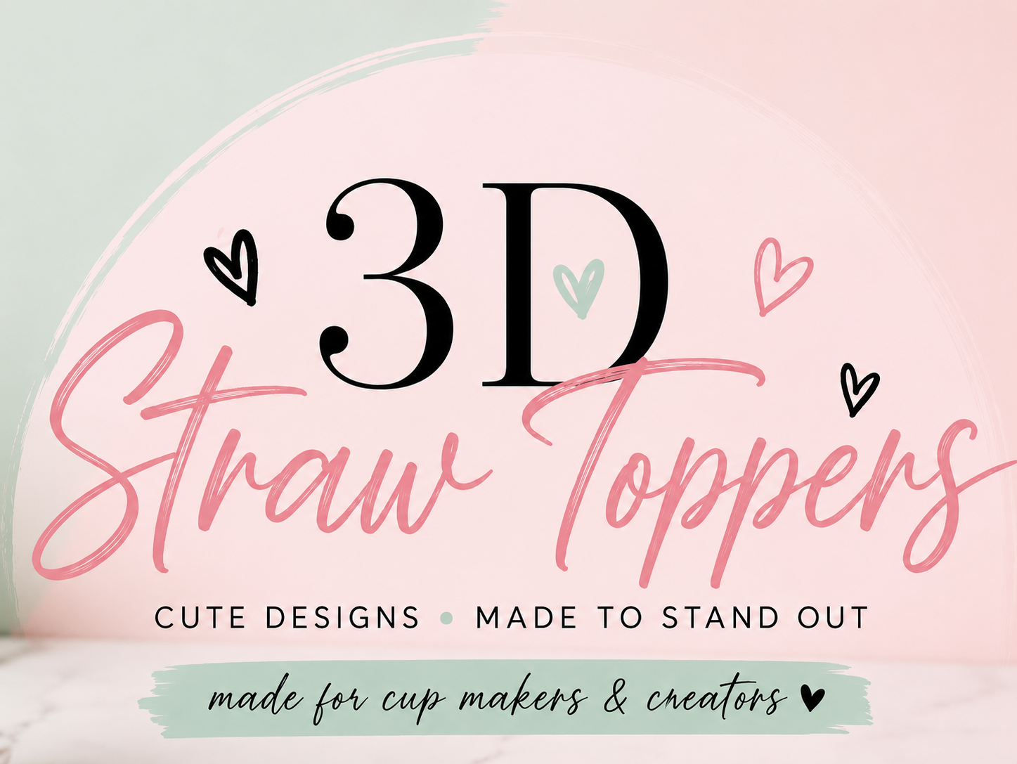 3D Straw Toppers