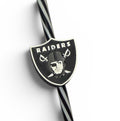 Black & Silver Football Fan Straw Topper