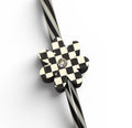 Checkered Flower Straw Topper