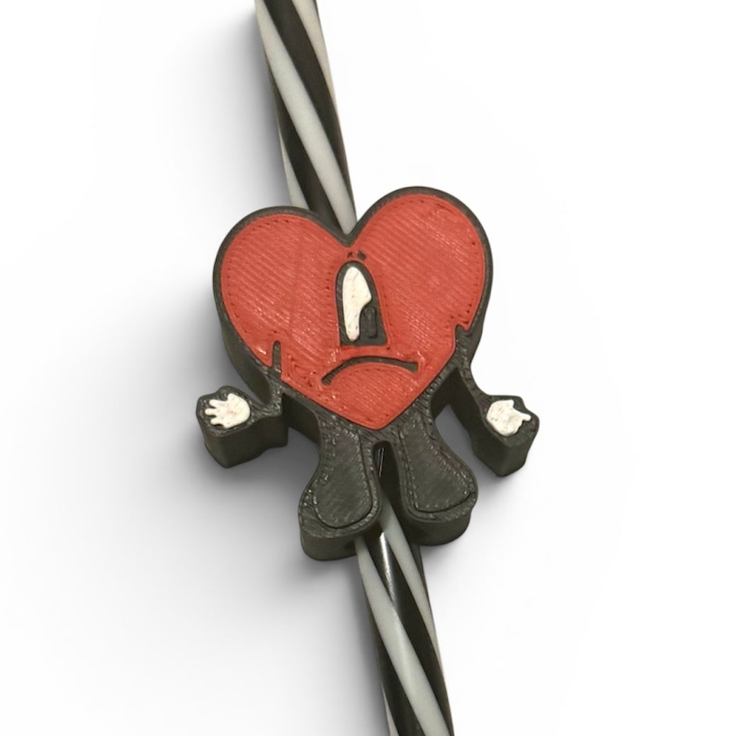 Bad Bunny Inspired Heart Straw Topper