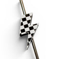 Checkered Lightning Bolt Straw Topper