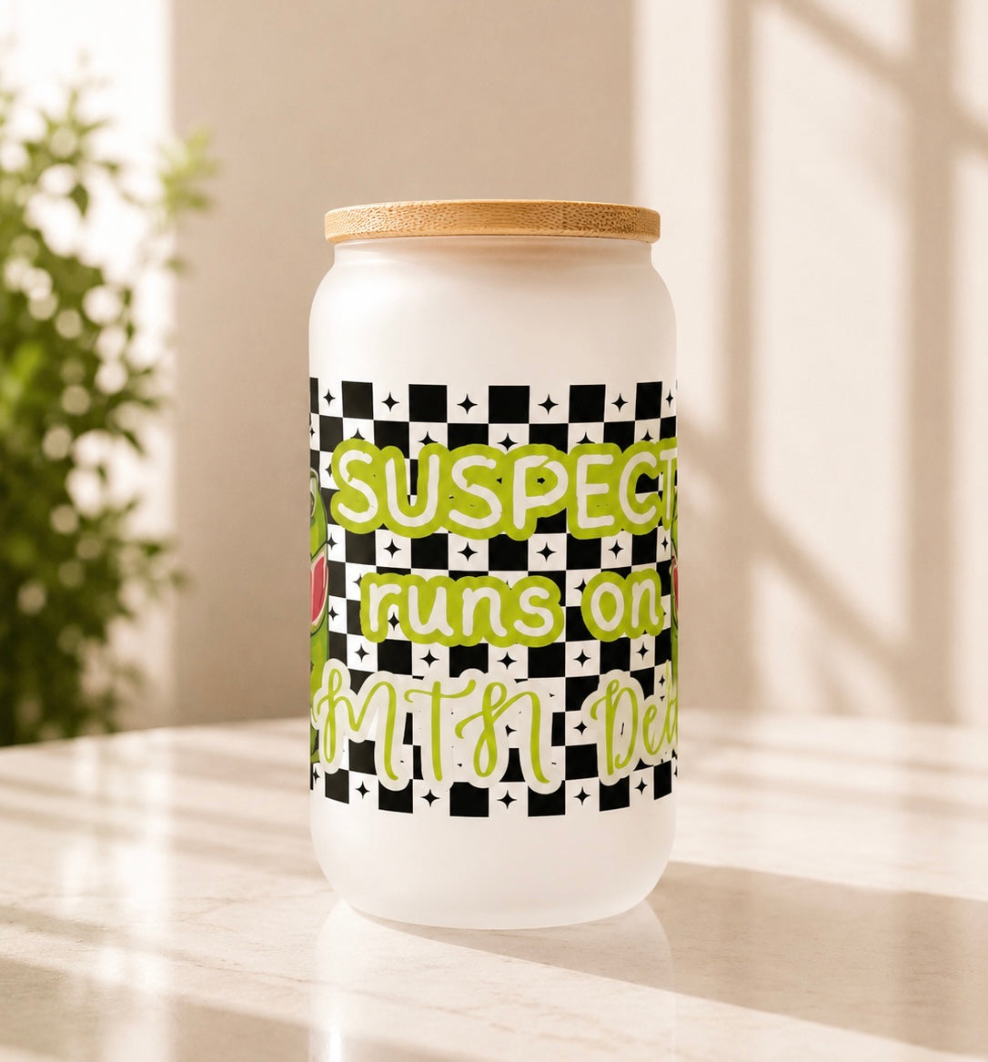 16 Oz. “Suspect Runs on Mtn Dew” Can Cup
