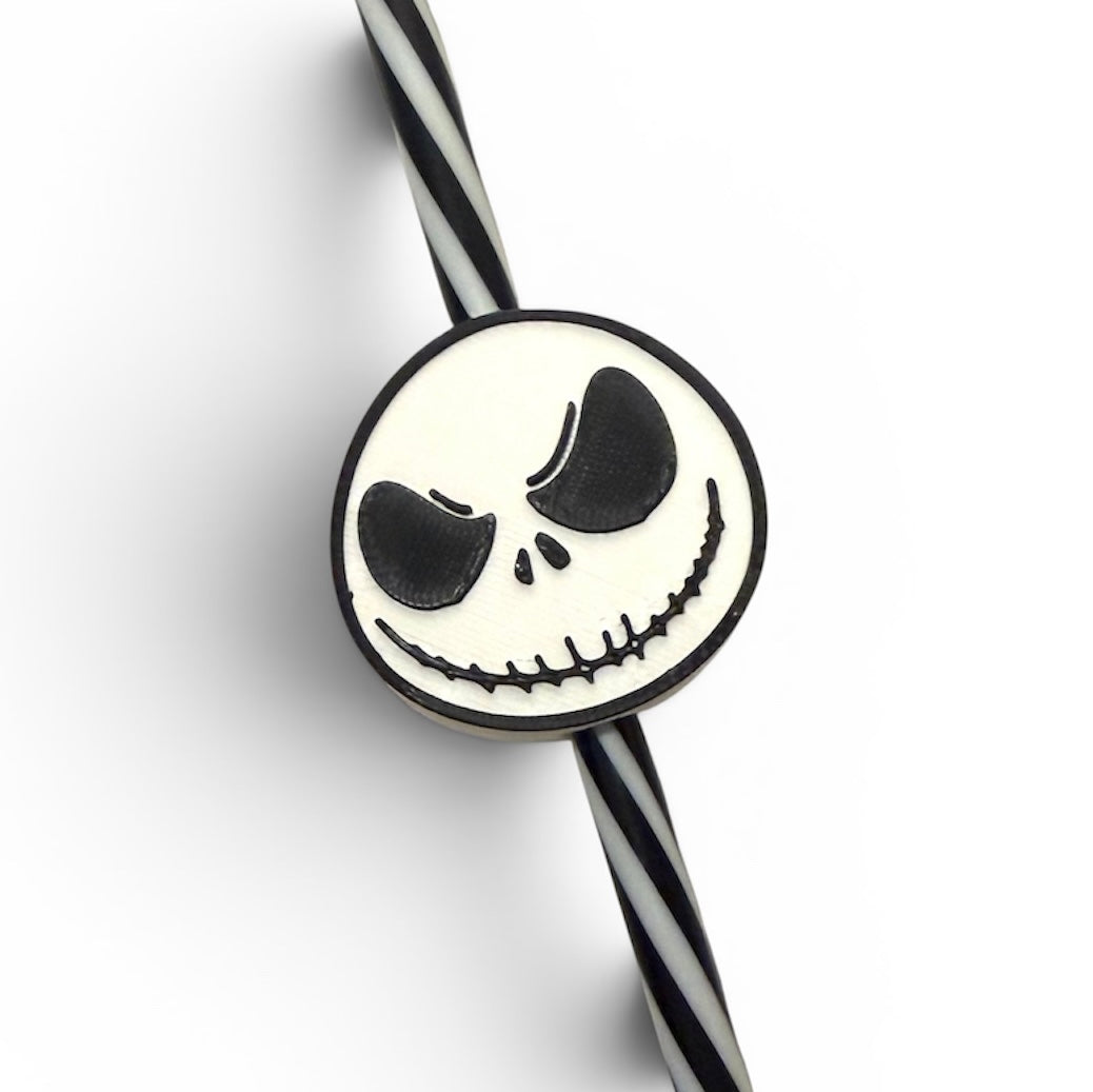 Skeleton Face Straw Topper