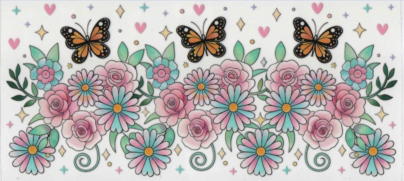 Pastel Butterfly & Floral Wrap
