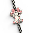 Pink Cow Bow Straw Topper