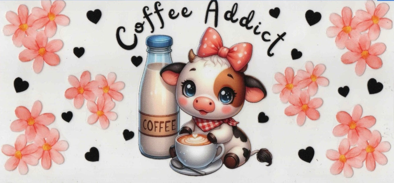 Coffee Addict Cow Wrap