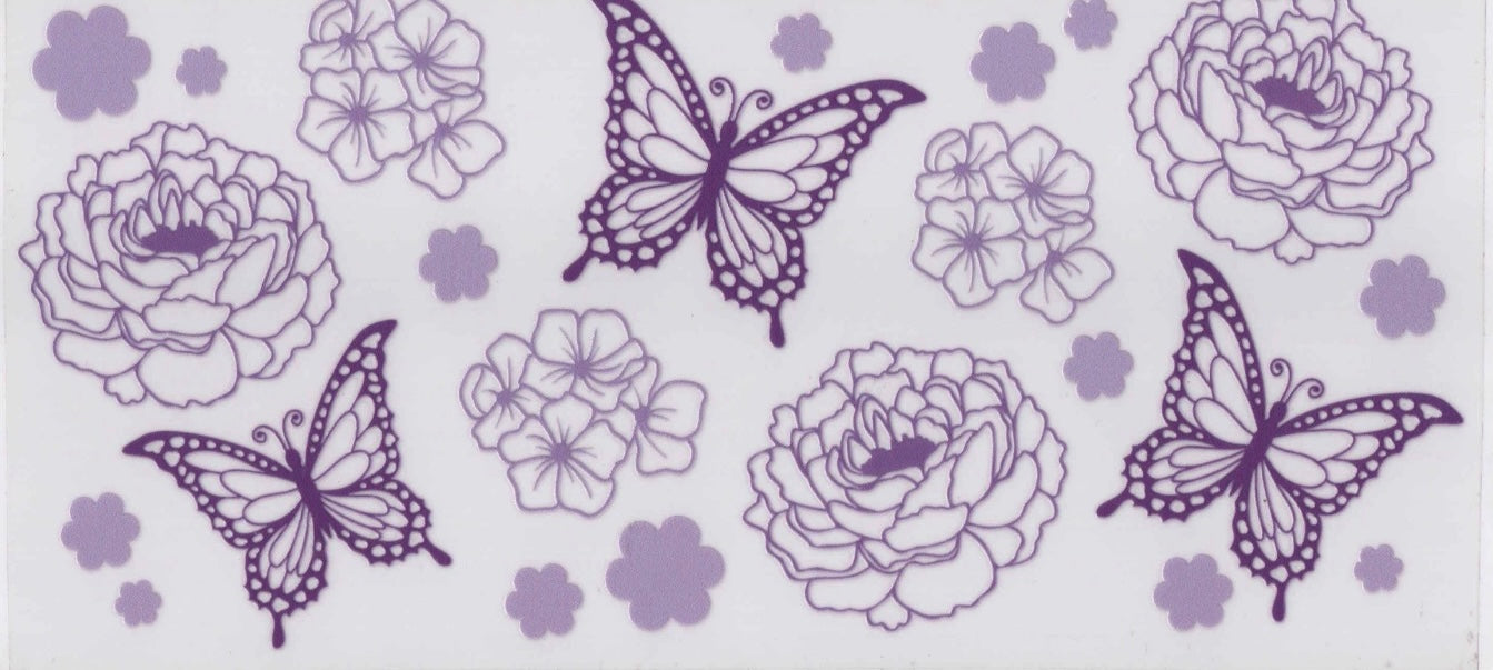 Purple Butterfly & Peony Wrap