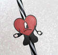 Bad Bunny Inspired Heart Straw Topper