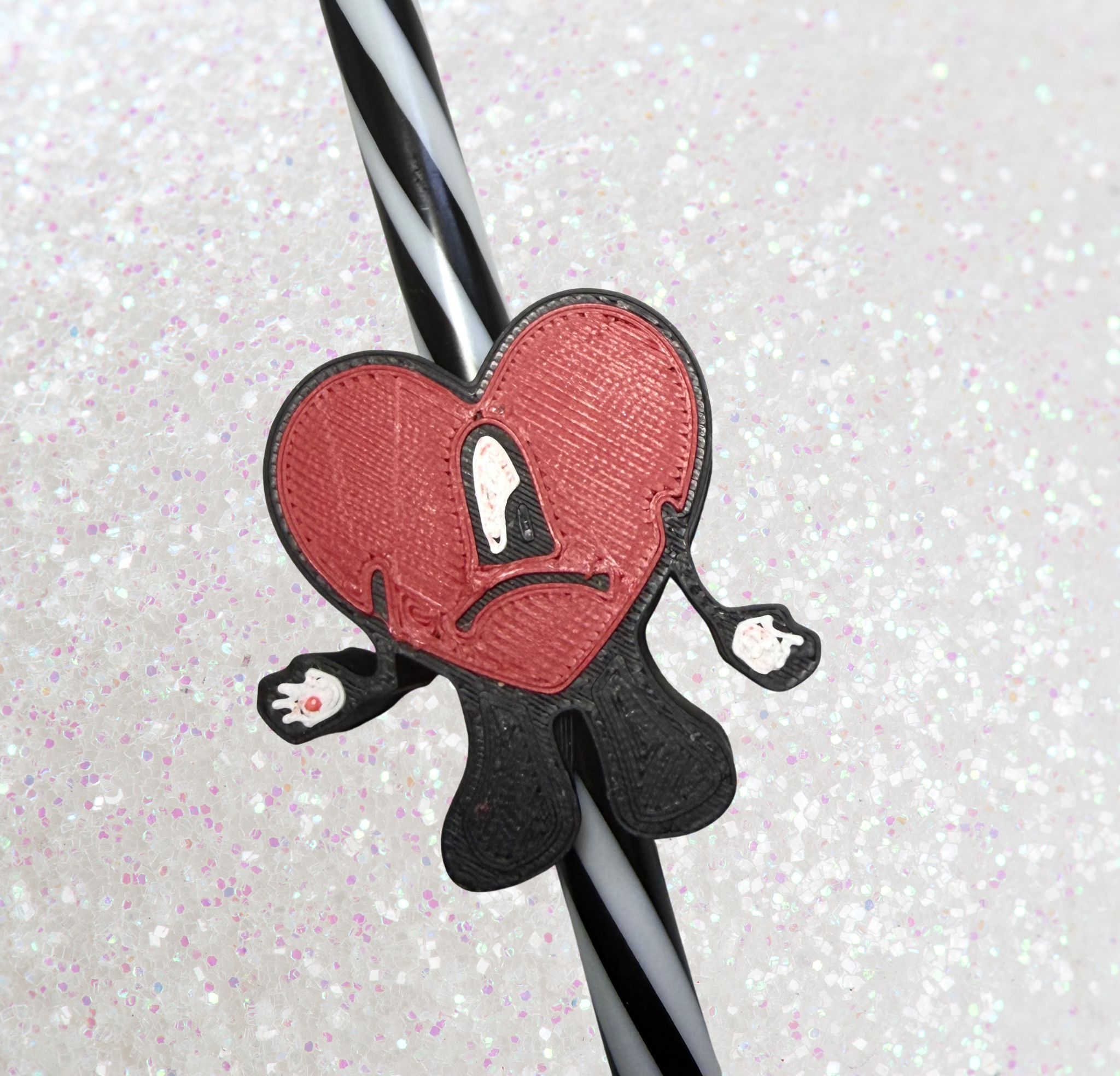 Bad Bunny Inspired Heart Straw Topper