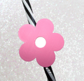 Pink Flower Straw Topper