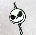 Skeleton Face Straw Topper