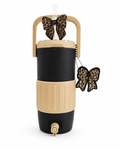 Leopard Bow Can Koozie Set